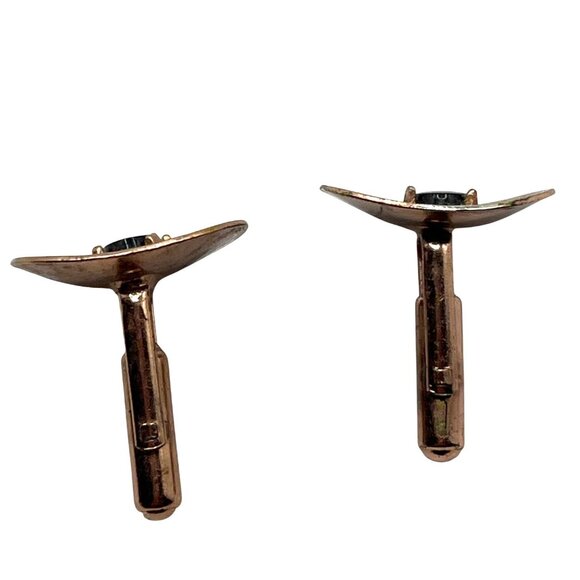 Vintage Copper & Black Stone Cufflinks A303 - Picture 2 of 4